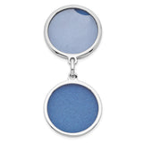 Sterling Silver Round Pendant with Cubic Zirconia, Celestial Moon and Star Design