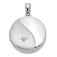 Sterling Silver Locket Pendant with Diamond, Yin Yang Starburst Design for Women