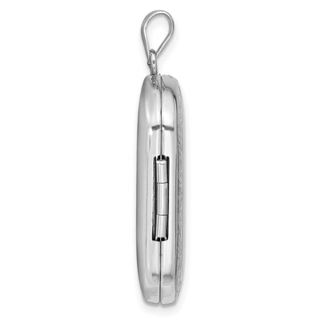 Scrolled Border 30x19mm Rectangle Locket Charm Pendant in Real 925 Sterling Silver