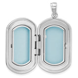 Scrolled Border 30x19mm Rectangle Locket Charm Pendant in Real 925 Sterling Silver