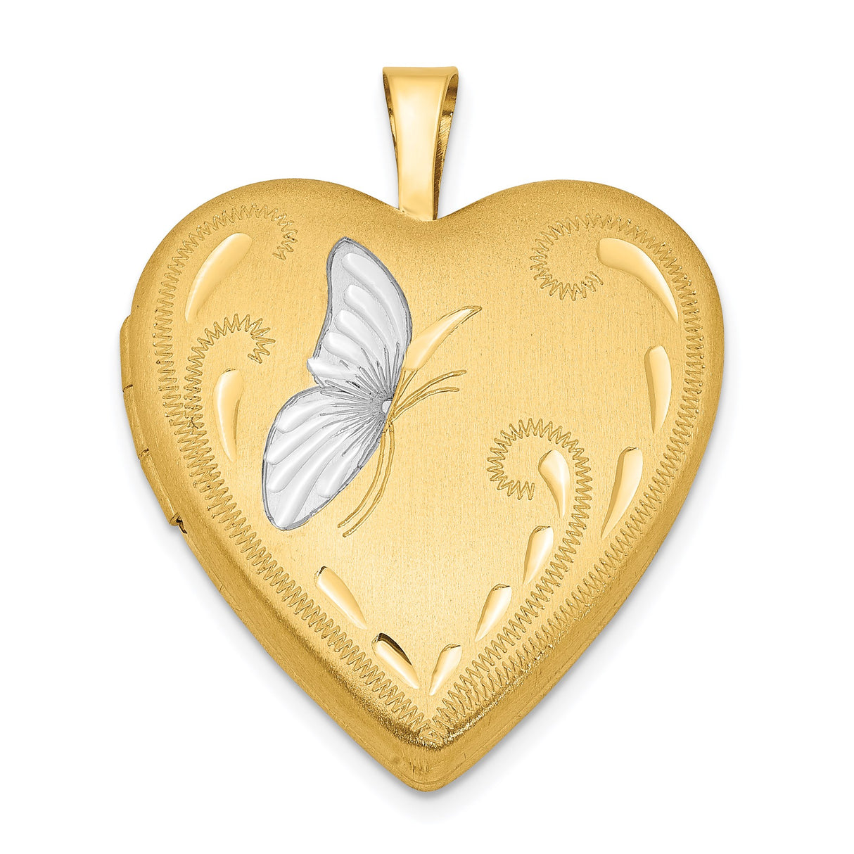 1/20 Gold Filled Butterfly 19mm Heart Locket Charm Pendant in Real  Yellow Gold