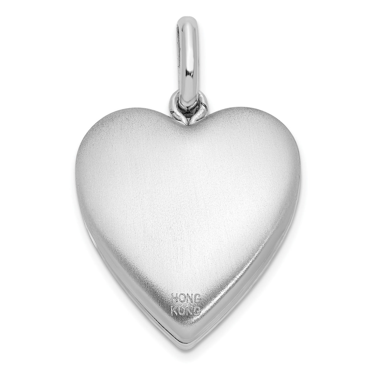 Sterling Silver Heart Pendant with Diamond, Moon and Star Design, Romantic Jewelry for Women