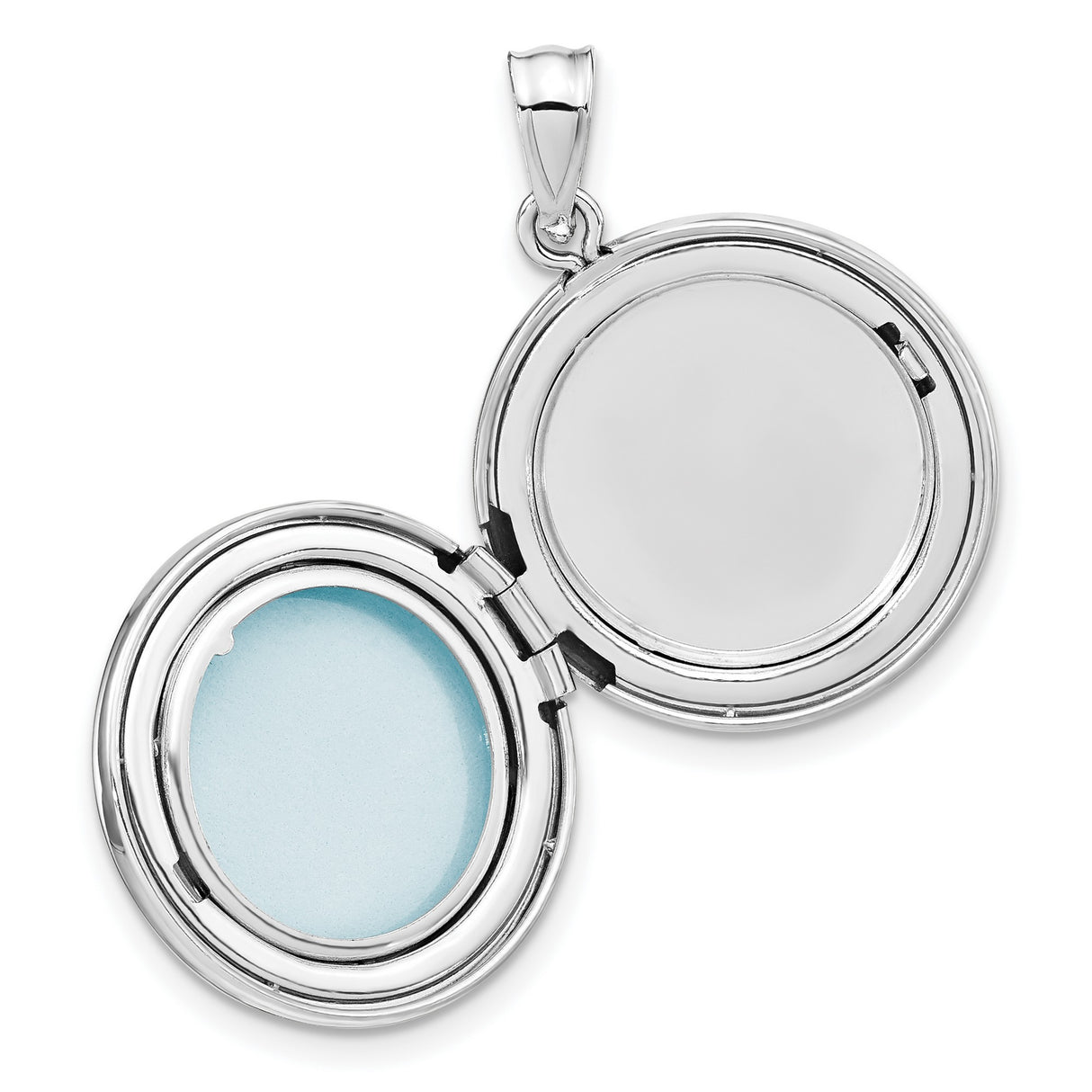Sterling Silver Round Locket Pendant, Smooth Polished Memory Keepsake Jewelry for Women