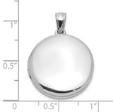 Sterling Silver Round Locket Pendant, Smooth Polished Memory Keepsake Jewelry for Women