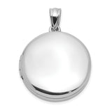 Sterling Silver Round Locket Pendant, Smooth Polished Memory Keepsake Jewelry for Women