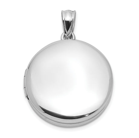 Sterling Silver Round Locket Pendant, Smooth Polished Memory Keepsake Jewelry for Women