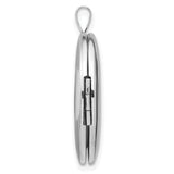 Sterling Silver Oval Locket Pendant with Smooth Polished Finish, Minimalist Keepsake Jewelry