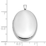 Sterling Silver Oval Locket Pendant with Smooth Polished Finish, Minimalist Keepsake Jewelry