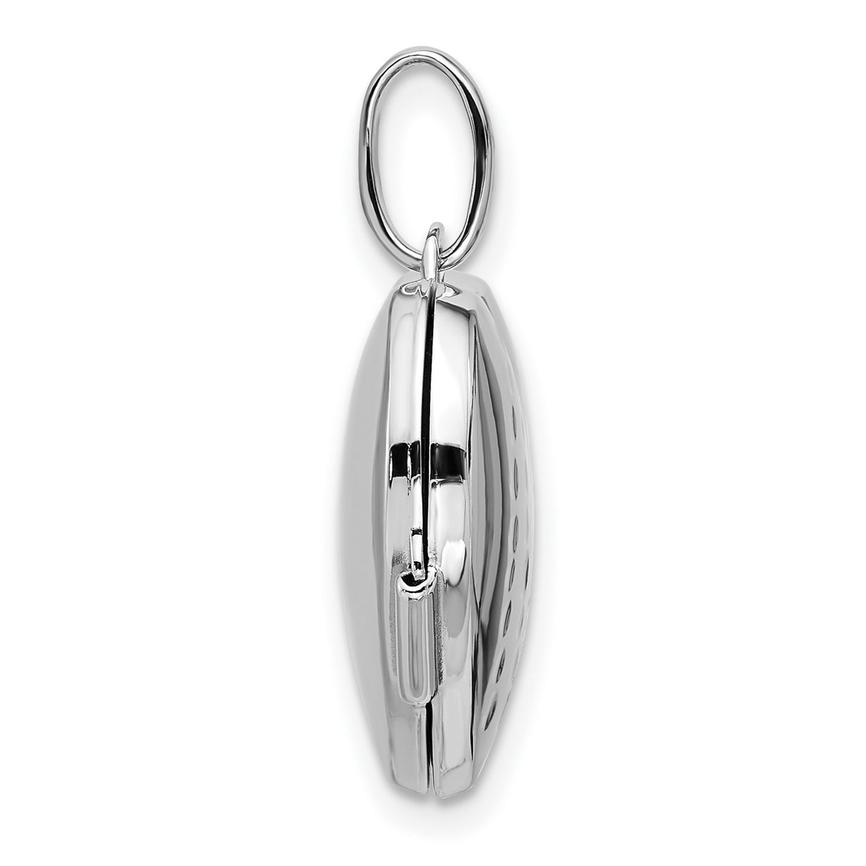 Sterling Silver Heart Locket with Diamond Accent and Starburst Engraving for Women
