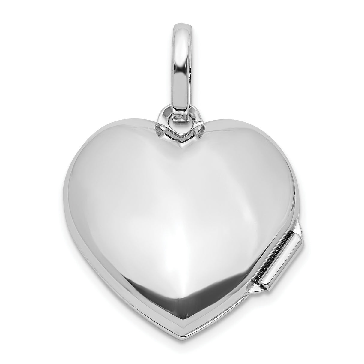 Sterling Silver Heart Locket with Diamond Accent and Starburst Engraving for Women