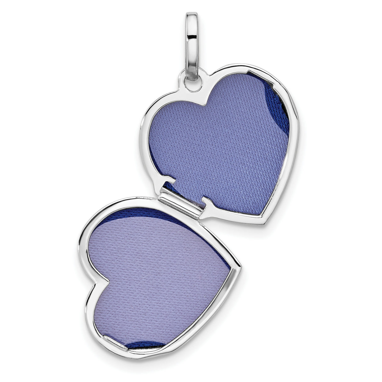 Sterling Silver Heart Locket with Diamond Accent and Starburst Engraving for Women