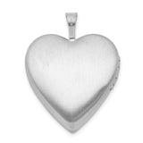 Polished Satin Epoxy 20mm I Love You Heart Locket Charm Pendant in Real 925 Sterling Silver