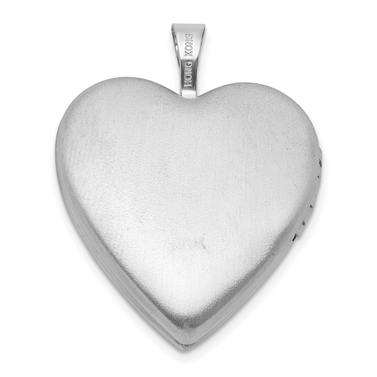 Polished Satin Saint Christopher 20mm Heart Locket Charm Pendant in Real 925 Sterling Silver