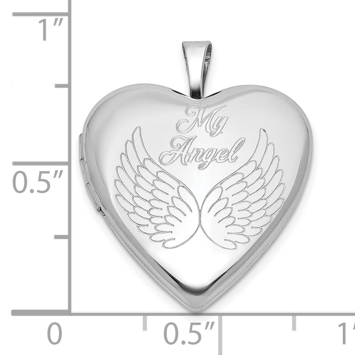 Sterling Silver Heart Locket Pendant with Angel Wings, Spiritual Remembrance Jewelry for Women