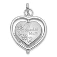 Sterling Silver Heart Shaped Locket Pendant with Floral Design, Special Mum Keepsake Jewelry