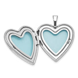 Sterling Silver Heart Locket Pendant with Paw Prints, Pet Memorial Jewelry for Women