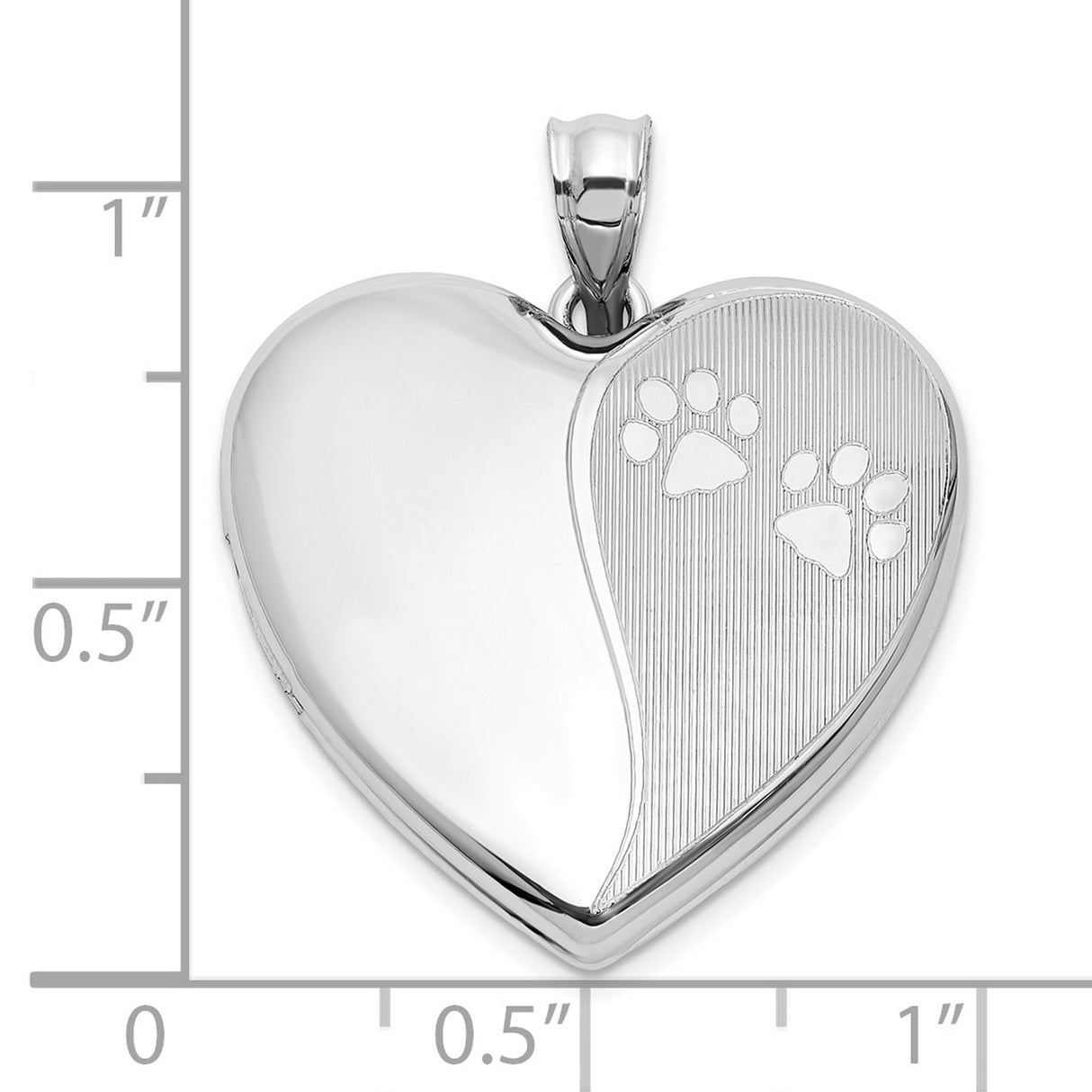 Sterling Silver Heart Locket Pendant with Paw Prints, Pet Memorial Jewelry for Women