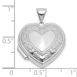 Heart Border 18mm Love you Reversible Heart Locket Charm Pendant in Real 925 Sterling Silver