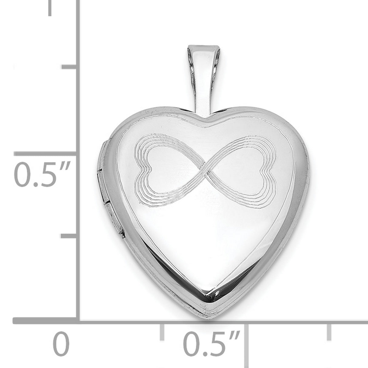 Sterling Silver Heart Locket Pendant with Infinity Symbol Made of Hearts for Women