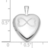Sterling Silver Heart Locket Pendant with Infinity Symbol Made of Hearts for Women