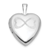 Sterling Silver Heart Locket Pendant with Infinity Symbol Made of Hearts for Women