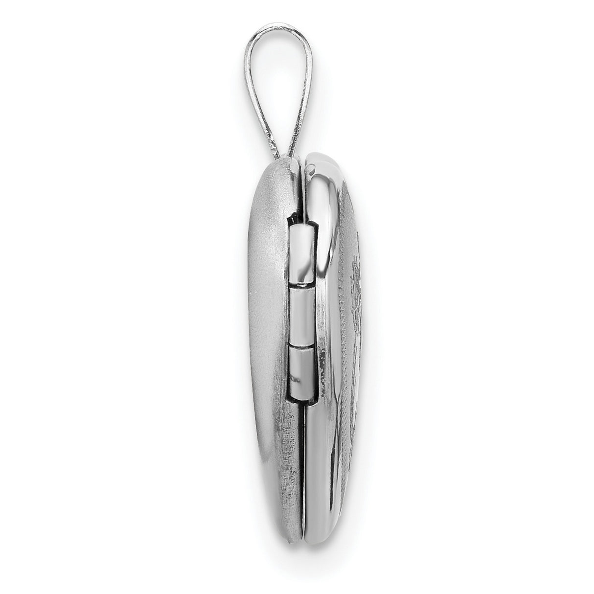 Sterling Silver Heart Locket Pendant with Pink Fish and Water Lily Design