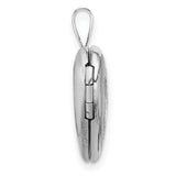 Sterling Silver Heart Locket Pendant with Pink Fish and Water Lily Design