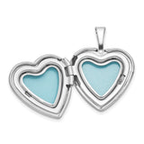 Sterling Silver Heart Locket Pendant with Pink Unicorn and Star Design for Girls