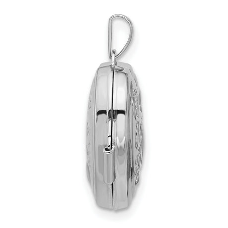 Sterling Silver Heart Locket Pendant with Key Design and Polished Finish for Women