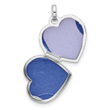 15mm Forever In My Heart Rainbow Heart Locket Charm Pendant in Real 925 Sterling Silver