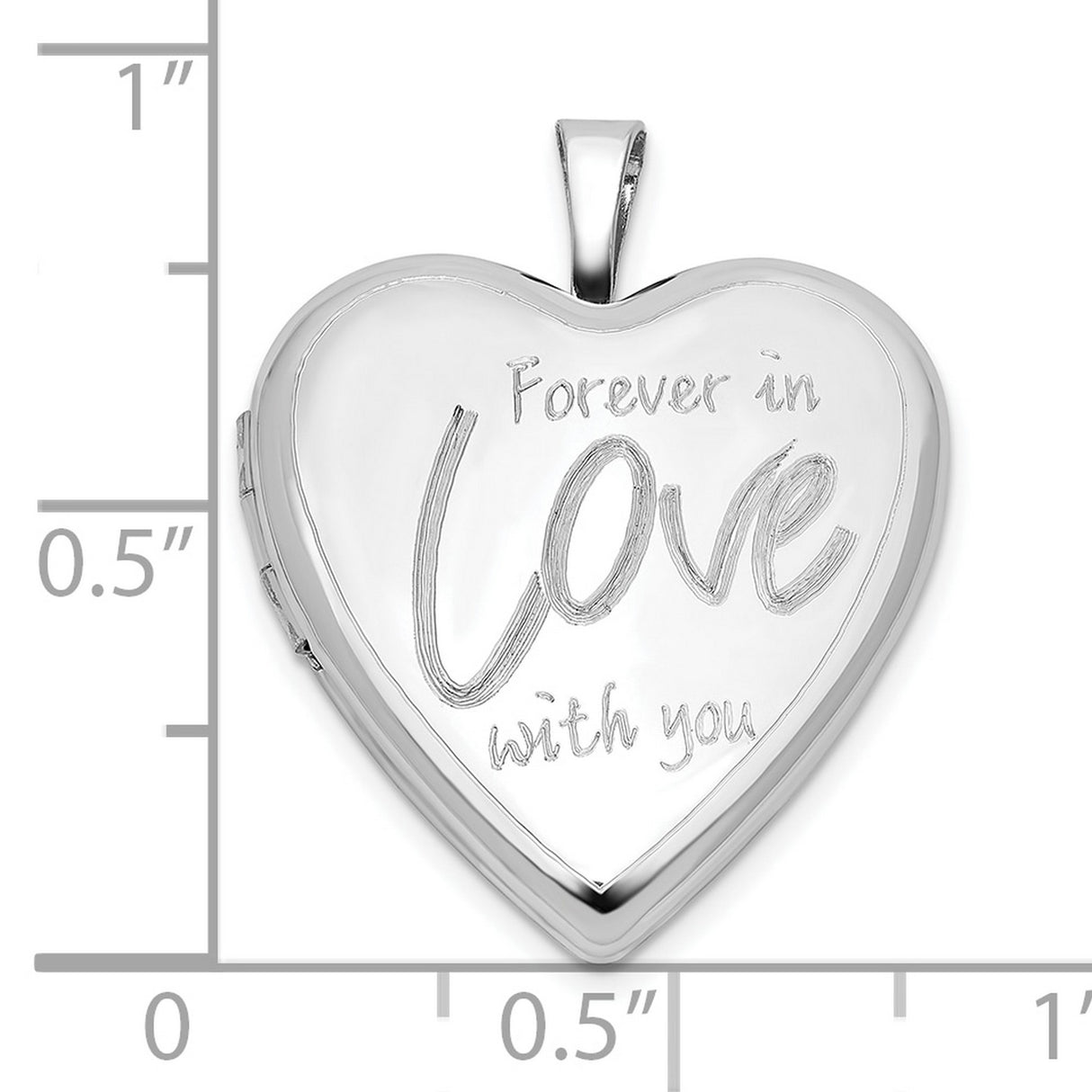 FOREVER IN LOVE WITH YOU 20mm Heart Locket Charm Pendant in Real 925 Sterling Silver