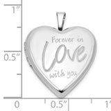 FOREVER IN LOVE WITH YOU 20mm Heart Locket Charm Pendant in Real 925 Sterling Silver