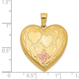 1/20 Gold Filled 4 Frame Enameled Heart Locket Charm Pendant in Real  Yellow Gold