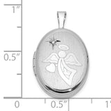 Diamond 19mm Angel Oval Locket Charm Pendant in Real 925 Sterling Silver