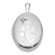 Diamond 19mm Angel Oval Locket Charm Pendant in Real 925 Sterling Silver