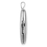 Sterling Silver Cross Pendant with Oval Locket Design, Mirror Finish, Religious Charm