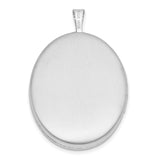 Sterling Silver Cross Pendant with Oval Locket Design, Mirror Finish, Religious Charm