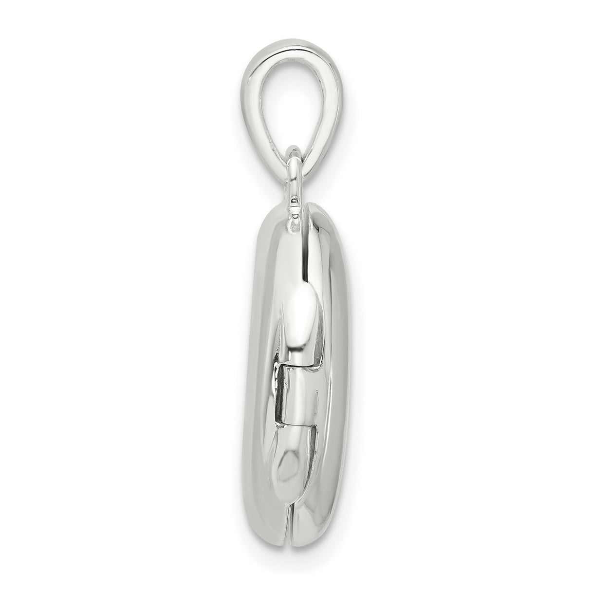 Sterling Silver Oval Locket Pendant with Cubic Zirconia North Star Design