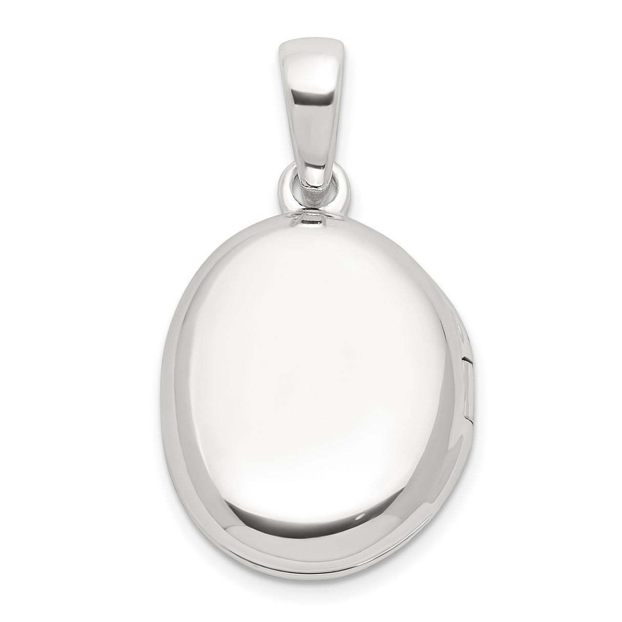Sterling Silver Oval Locket Pendant with Cubic Zirconia North Star Design