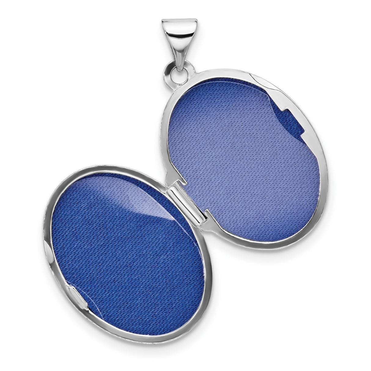 Sterling Silver Oval Locket Pendant with Cubic Zirconia Halo, Polished Keepsake Jewelry for Women