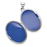 Sterling Silver Oval Locket Pendant with Cubic Zirconia Halo, Polished Keepsake Jewelry for Women