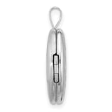 Sterling Silver Oval Locket Pendant with Quilted Diamond Pattern and Satin Finish