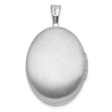 Sterling Silver Oval Locket Pendant with Quilted Diamond Pattern and Satin Finish