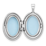 Sterling Silver Oval Locket Pendant with Quilted Diamond Pattern and Satin Finish