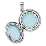 Sterling Silver Locket Pendant with Cubic Zirconia, Crescent Moon and Stars, Mom Keepsake Jewelry