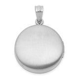 Sterling Silver Round Locket Pendant, Delicate Floral Scrollwork Design for Women