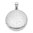 Sterling Silver Heart Locket Pendant with Etched Rose Window and Filigree Design