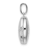 Sterling Silver Round Floral Locket Pendant with Botanical Design for Women