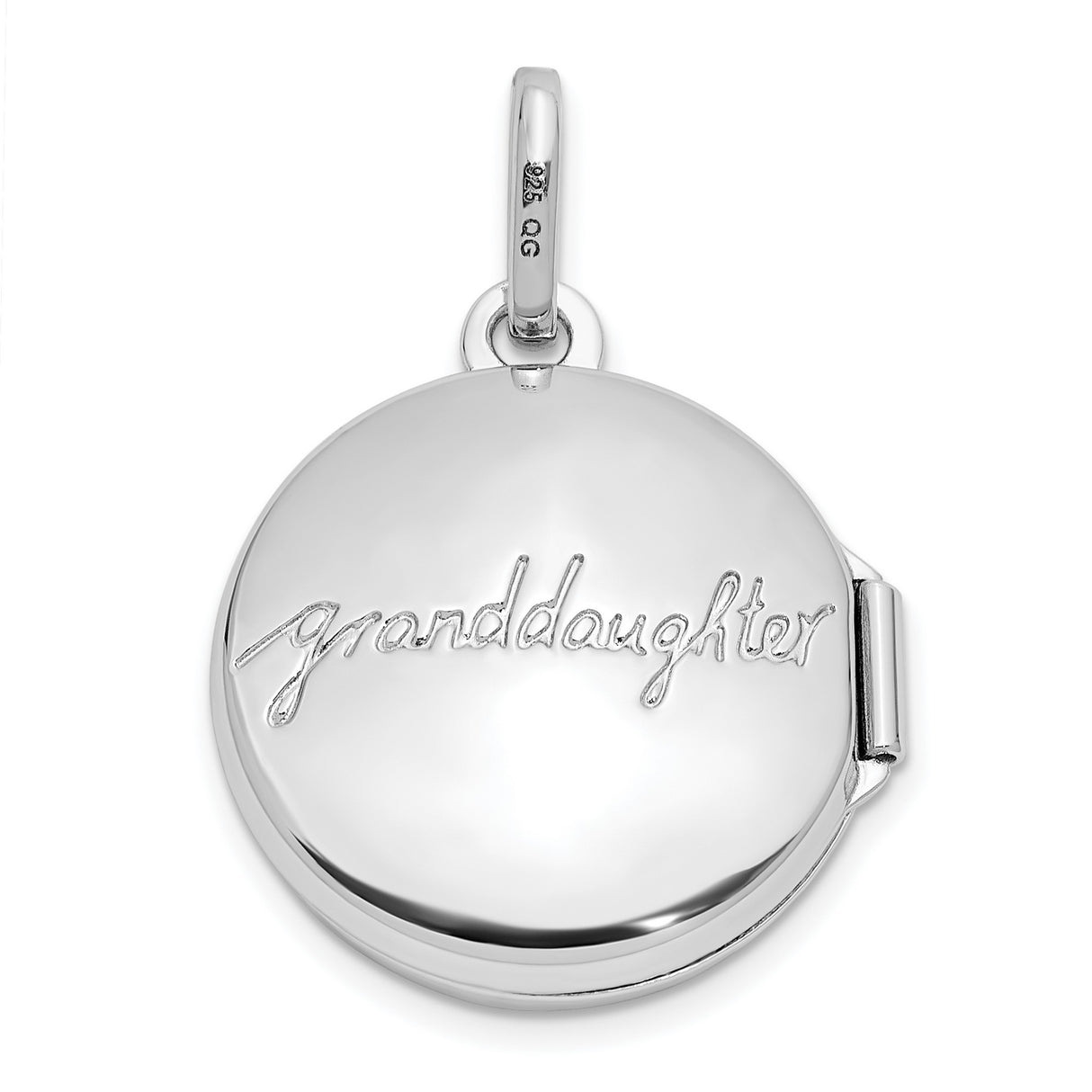 Sterling Silver Round Floral Locket Pendant with Botanical Design for Women