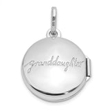 Sterling Silver Round Floral Locket Pendant with Botanical Design for Women